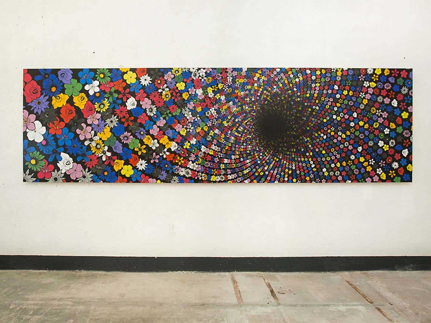 Han Hoogerbrugge, Black Hole - Anthrophobia (II), 2007,c-print dibond / 4 panneaux / 480 x 140 cm• Le Château :Sors de ta réserveExposition colelctive19.01 - 10.3.18