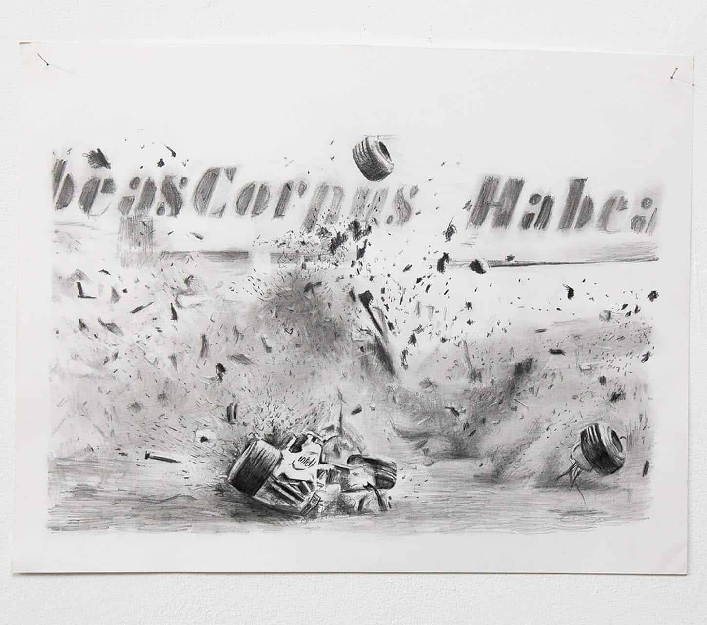 Filip Markiewicz, Kubica Habeas Corpus, 2011, mine graphite sur papier, 35 x 45 cm 