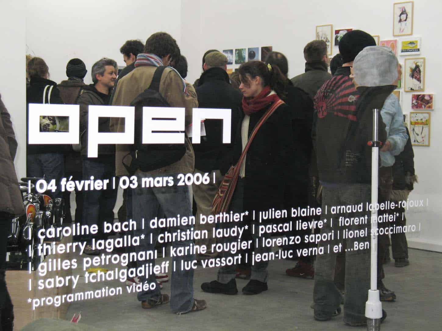 Open, février 2006, première exposition du deuxième lieu d'Espace A VENDRE à Nice,  rue Smolett.