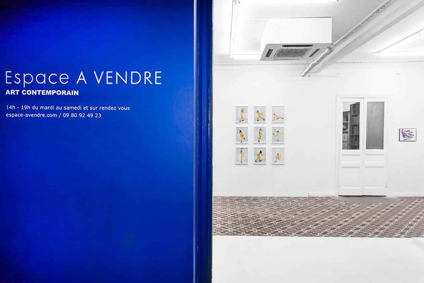 Espace A VENDRE, entrée de l'exposition collective La Leçon , par Qingmei Yao vs Eric Duyckaerts.