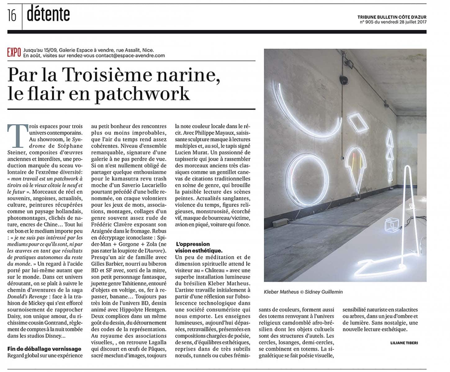 Espace A VENDRE

Article de l'exposition Géométrie spirituelle, par Kleber Matheus.