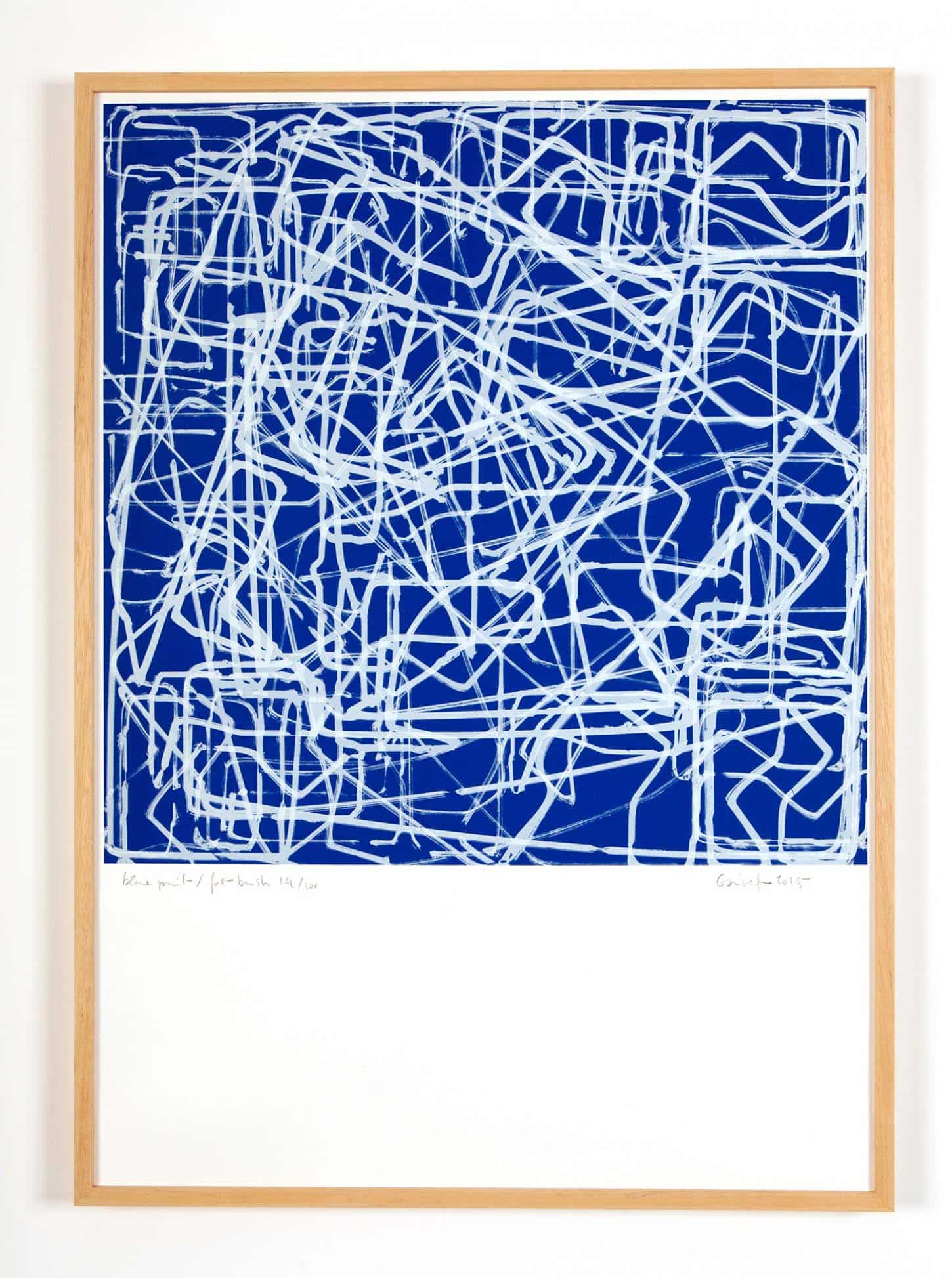 Vincent Ganivet, Blue Print/Fat Brush
Sérigraphie sur Rivoli 300 gr, 50 x 70 cm, 2015.