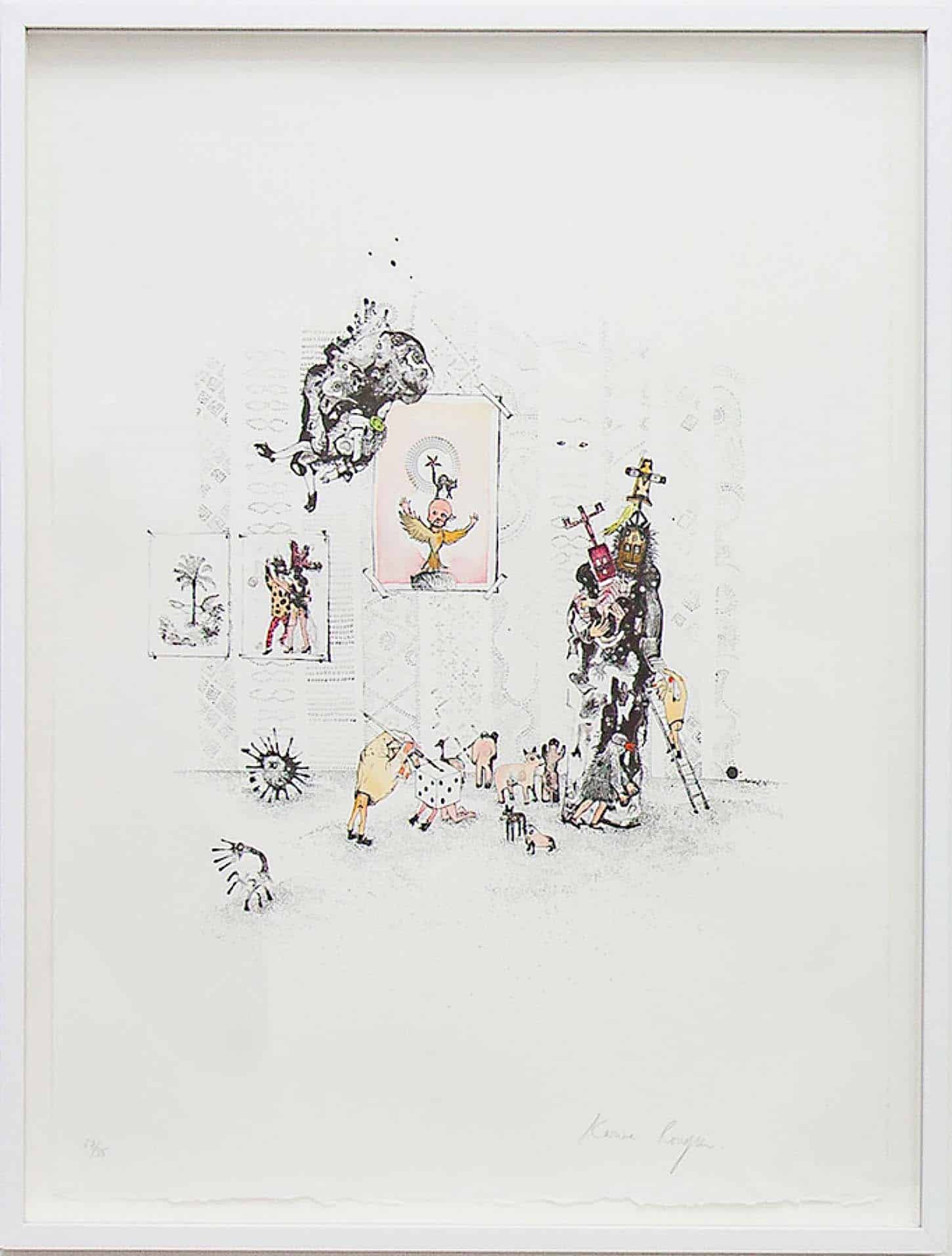 Espace A VENDRE: Exposition collection,  Editions.

Karine Rougier
Série La fenêtre, 2016
lithographie réhaussée à l’aquarelle, tampon, gouache et collage